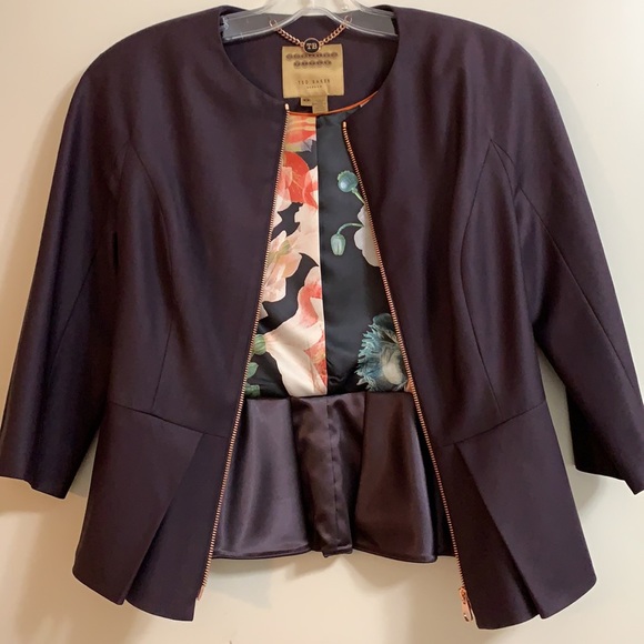 Host Pick NWOT Ted Baker “Eben” peplum suit Jacket - Picture 1 of 8
